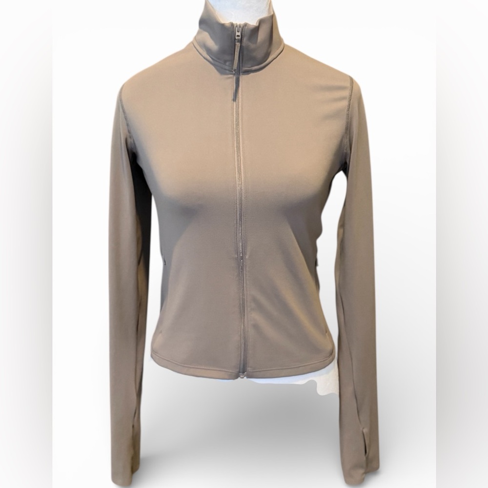 Uniqlo Taupe‎ Zip Front Long Sleeve Women's Top Size XS